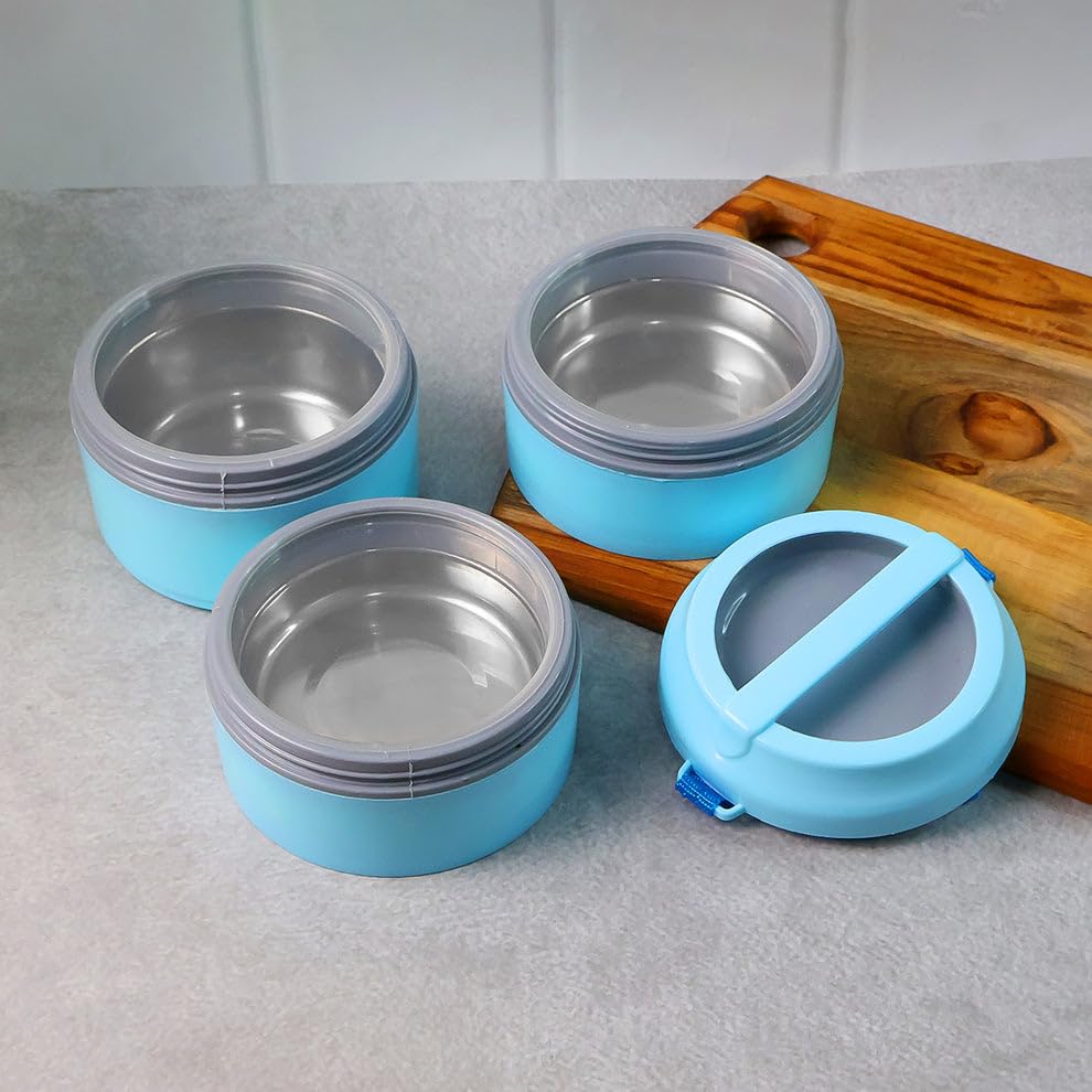 3-Layer Insulated Lunch Box Set with Handle & Strap