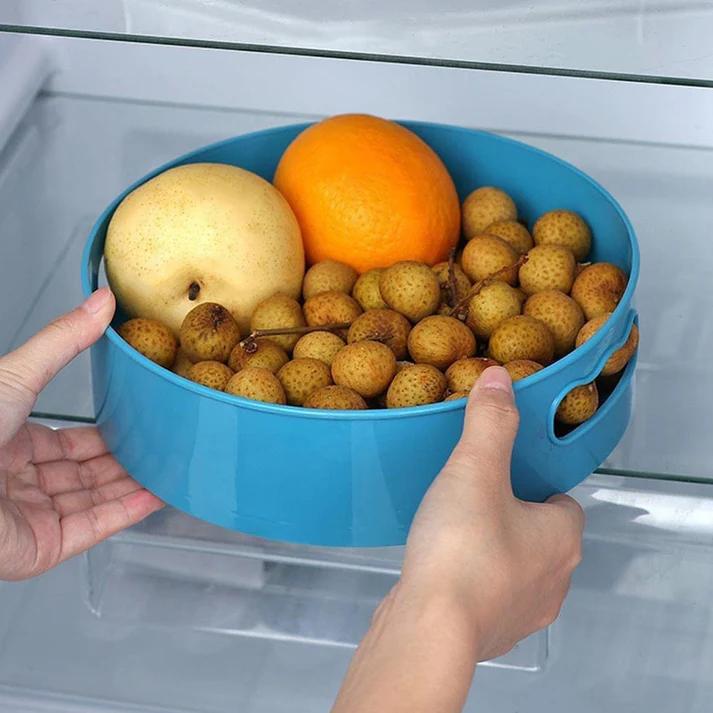 360° Rotating Kitchen Storage Organizer with Brown Box