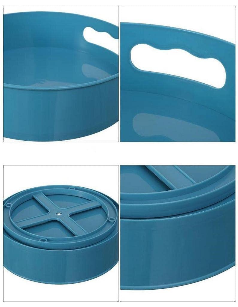 360° Rotating Kitchen Storage Organizer with Brown Box