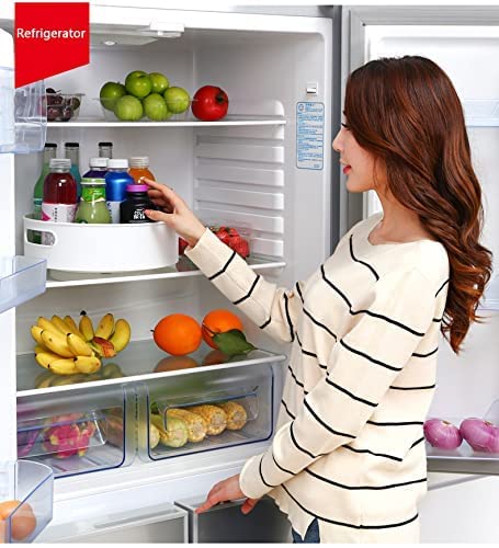 360° Rotating Kitchen Storage Organizer with Brown Box