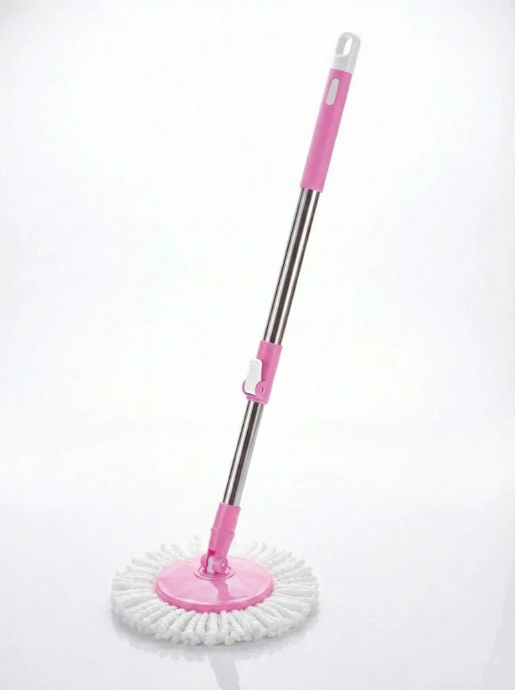 360° Rotating Mop: Stainless Steel, Microfiber Head & Adjustable Rod