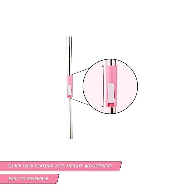 360° Rotating Mop: Stainless Steel, Microfiber Head & Adjustable Rod