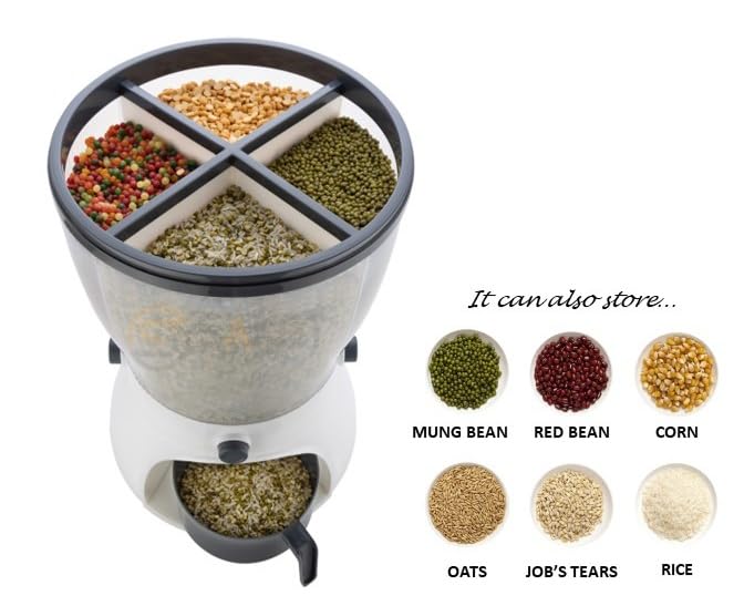 4-in-1 Rotating Food Storage Container Dispenser with 360 Rotation
