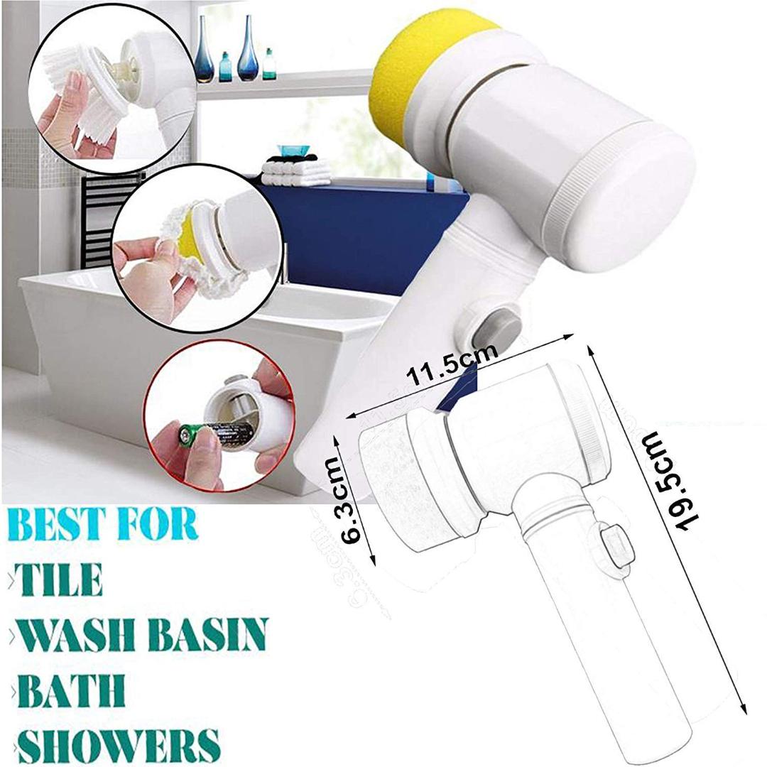 5 in 1 Electric Spin Cleaning Brush with Replaceable Heads