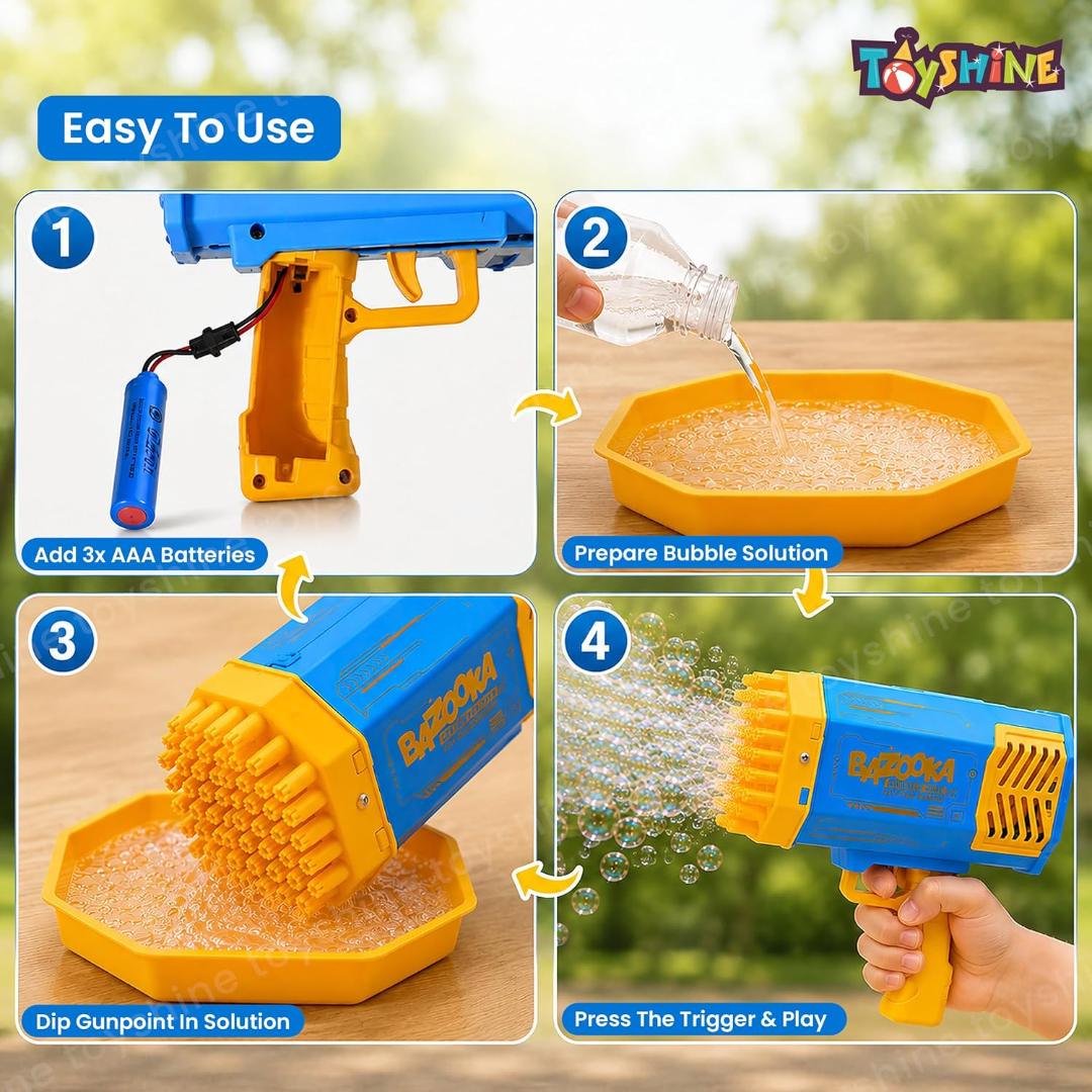 69 Holes Big Rechargeable Bubble Gun Powerful Machine Toy for Kids and Adults