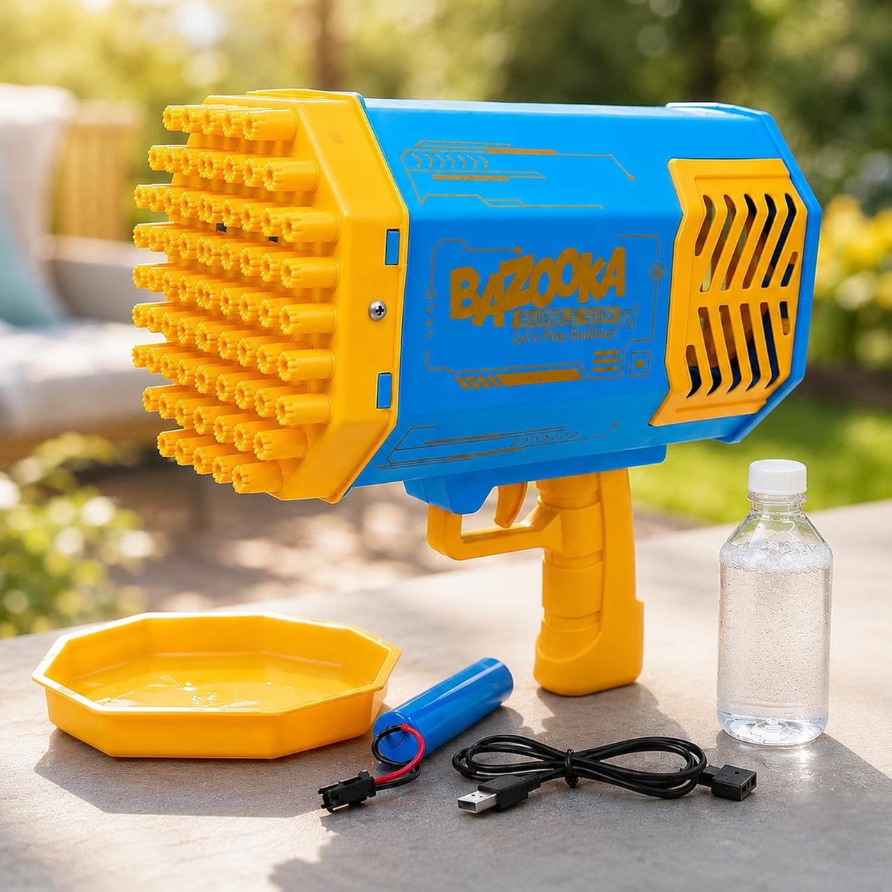 69 Holes Big Rechargeable Bubble Gun Powerful Machine Toy for Kids and Adults