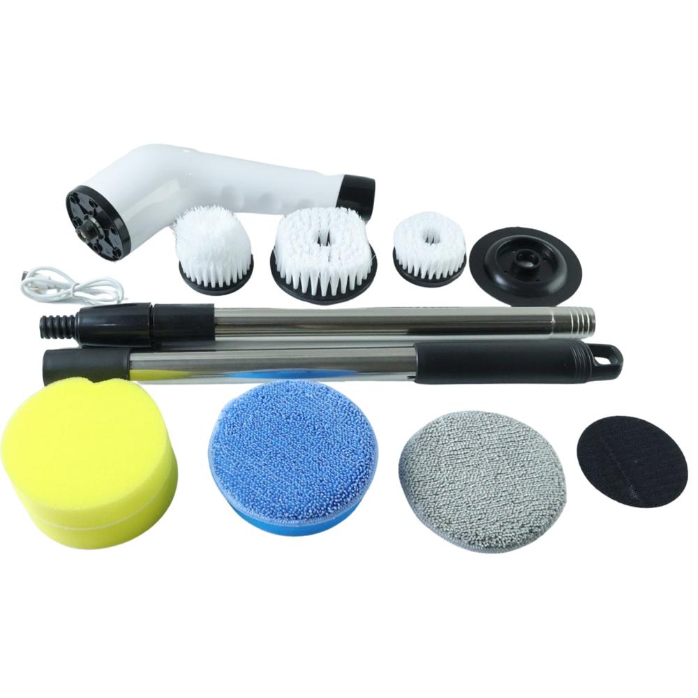 9-in-1 Cordless Electric Spin Scrubber with Telescopic Handle & LCD
