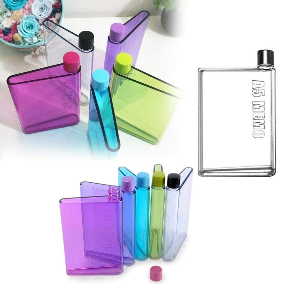 A5 Notebook Style Slim Plastic Water Bottle – 400ml Capacity
