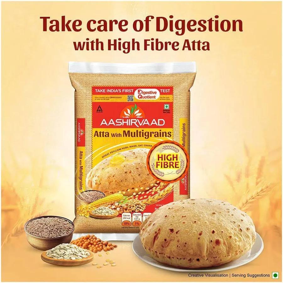 Aashirvaad 0% Maida, 100 % MP Chakki Atta, 5kg