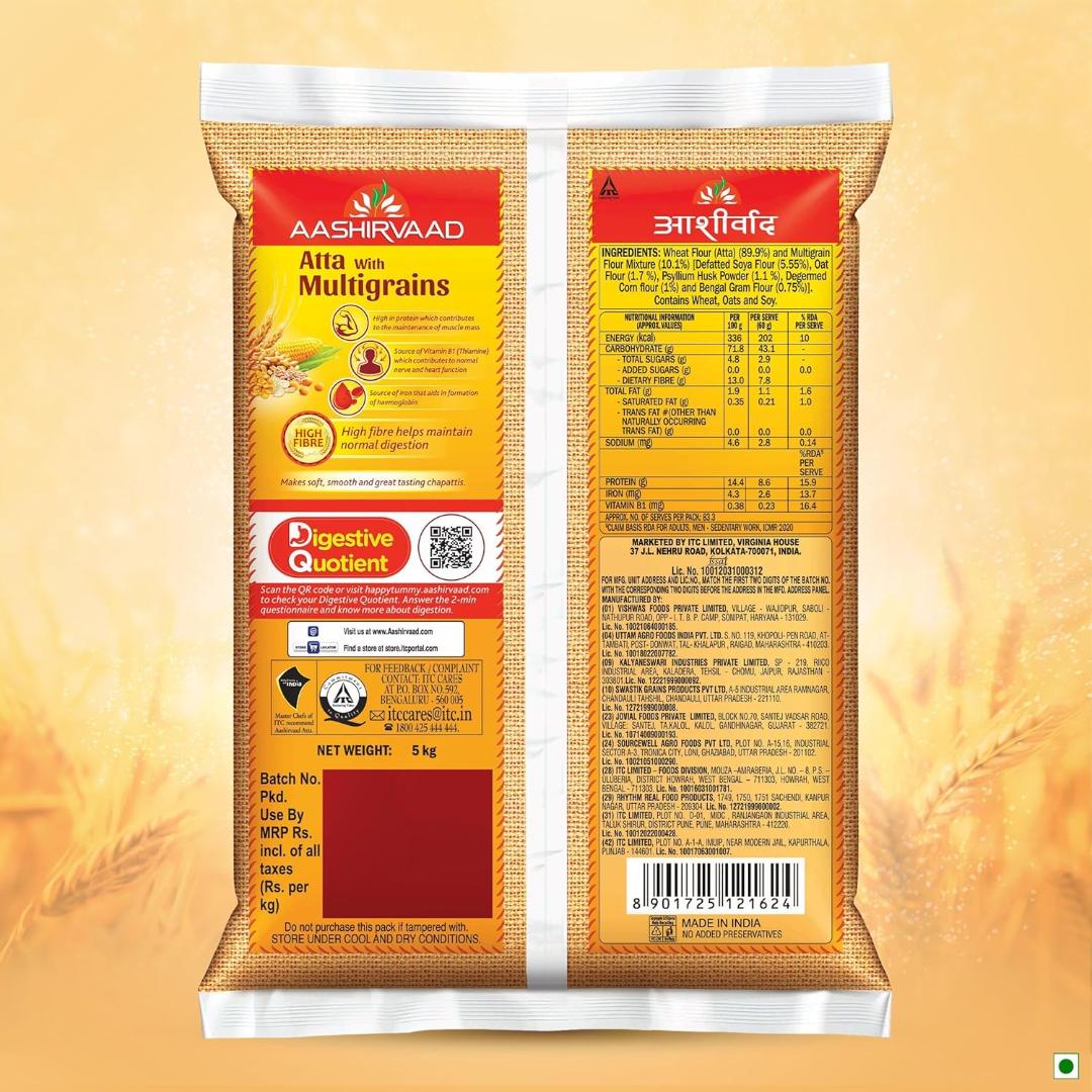 Aashirvaad High Fibre Multigrain Atta, 5kg