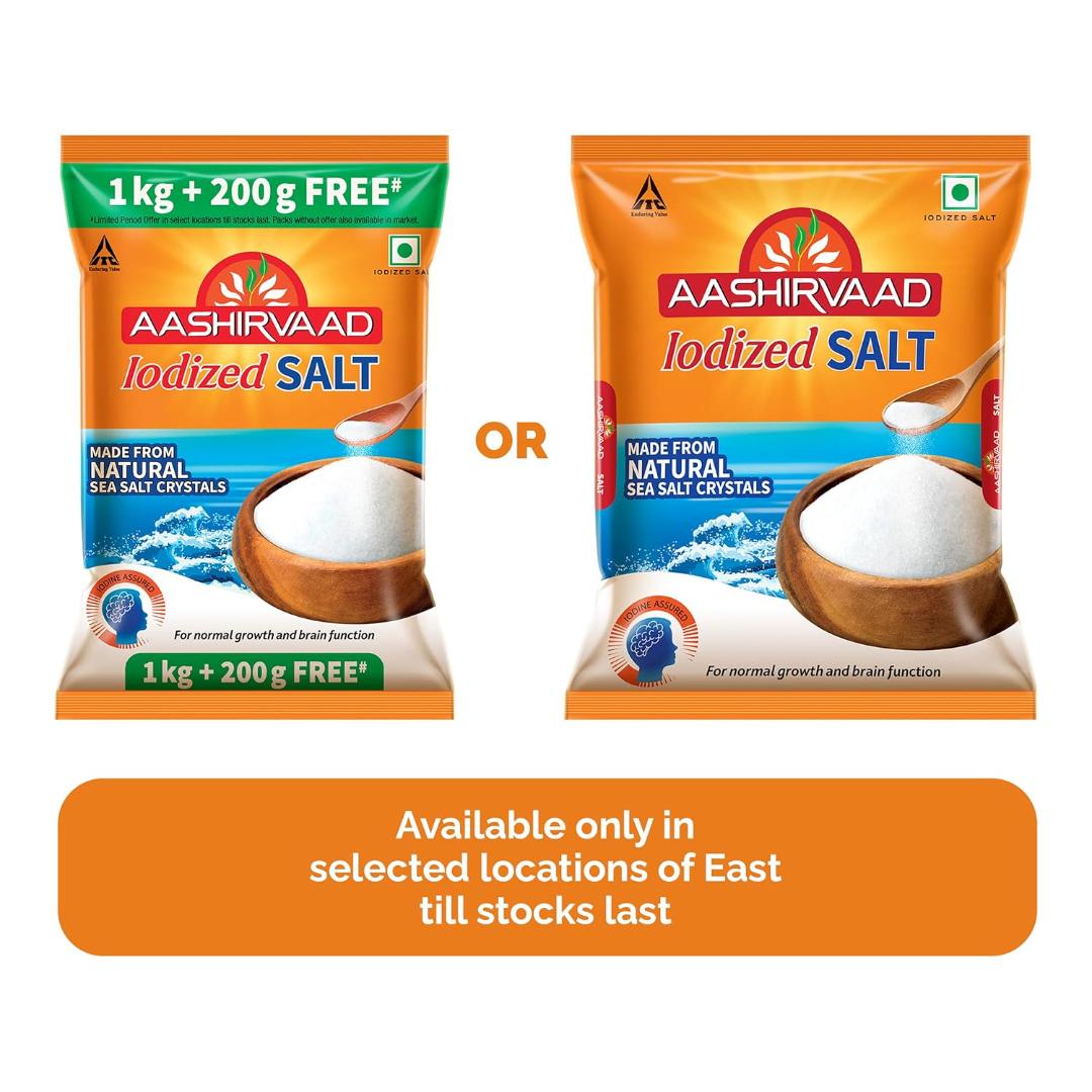 Aashirvaad Iodized Natural Salt 1 kg