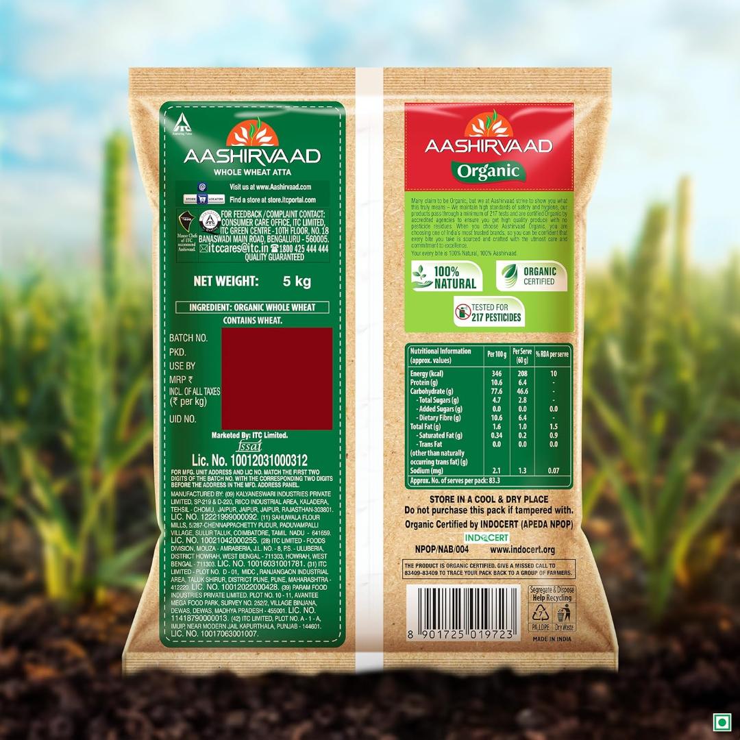 Aashirvaad Organic Atta, 5 kg