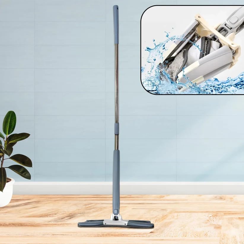 Adjustable 360° Flat Hand Mop for Floors, Walls & Ceilings