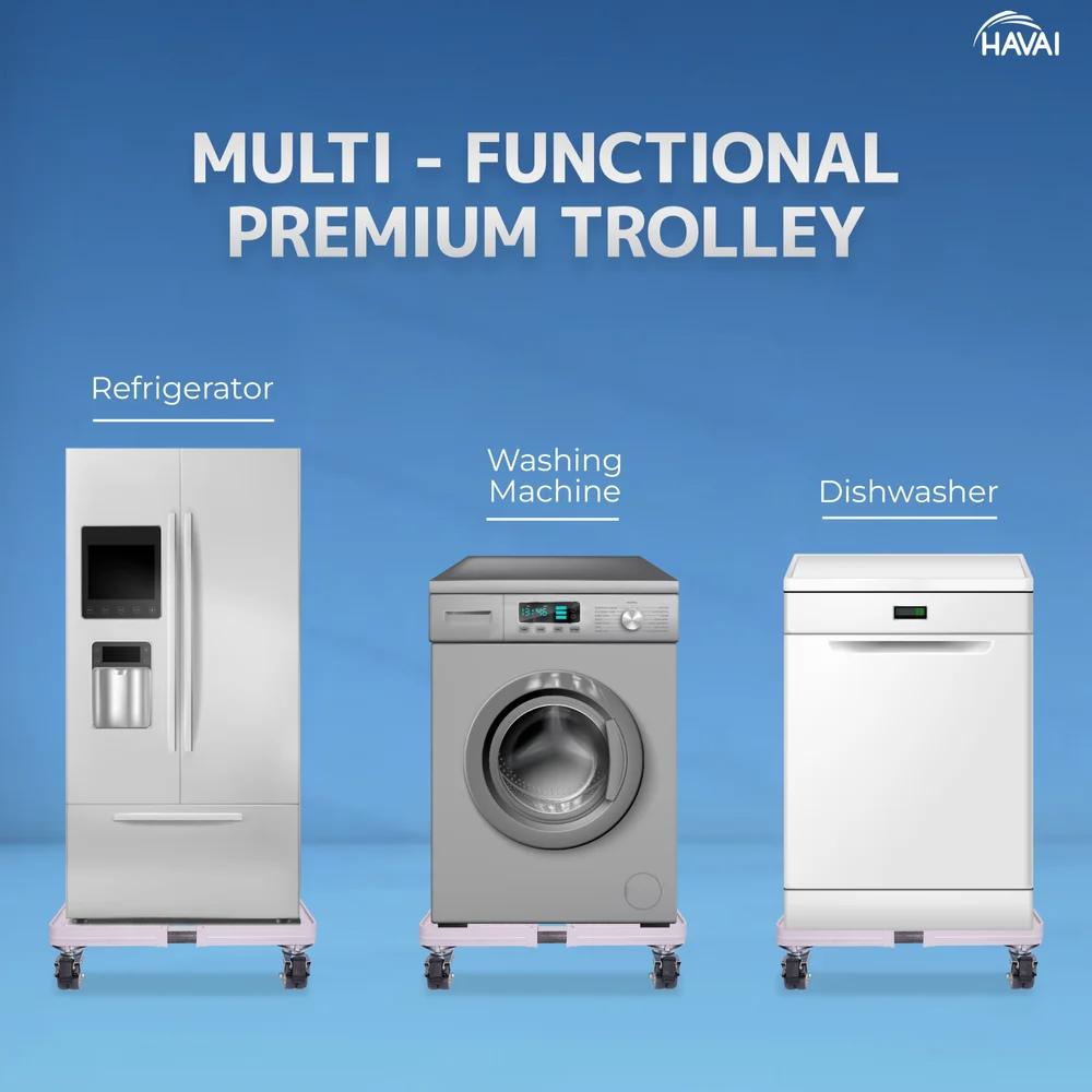 Adjustable Washing Machine Stand with Wheels | Movable Appliance Base
