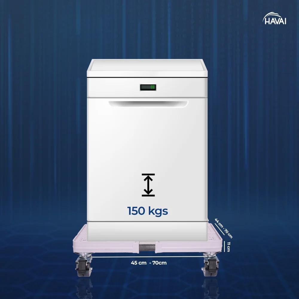 Adjustable Washing Machine Stand with Wheels | Movable Appliance Base
