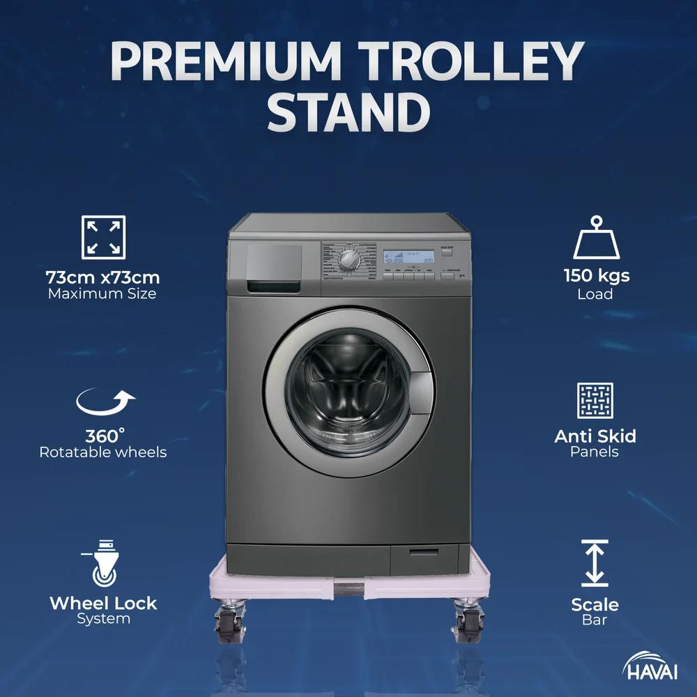 Adjustable Washing Machine Stand with Wheels | Movable Appliance Base