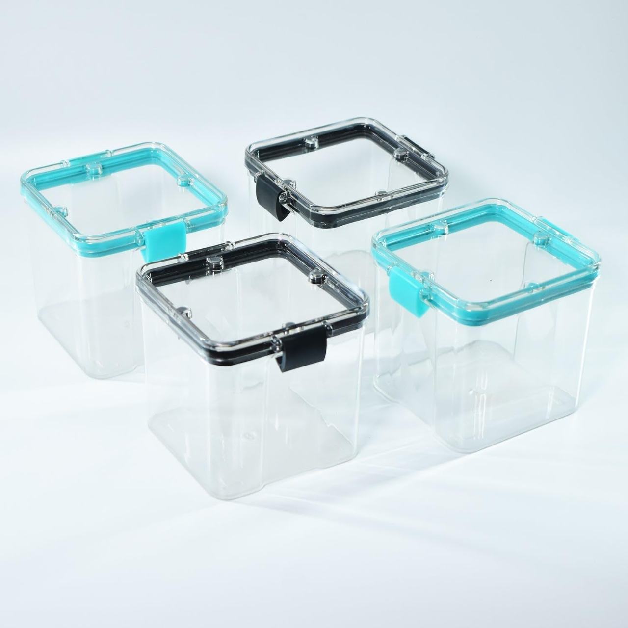 Airtight Food Storage Container Set - Clear Square Containers with Locking Lids