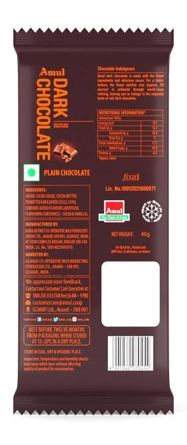 Amul Dark Chocolate Bar 35g