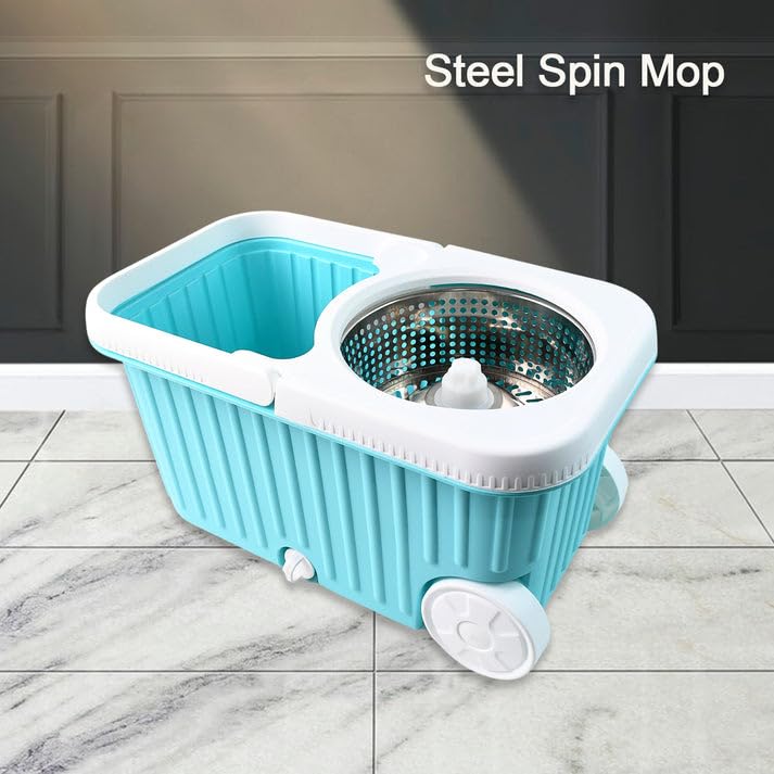 Apex Magic 360° Spin Mop with Stainless Steel Spinner & Bucket
