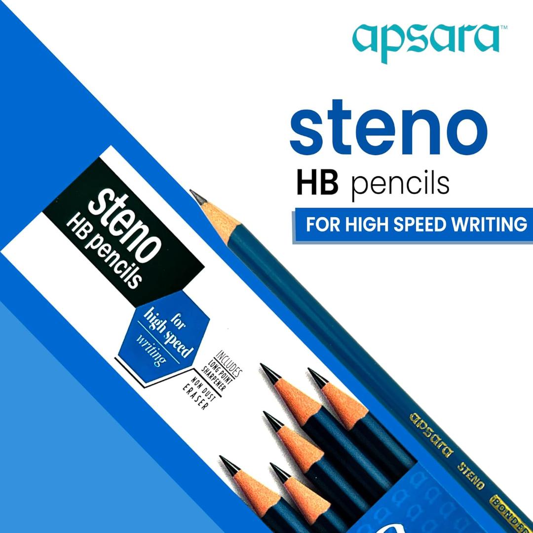 Apsara Steno Pencils-Pack Of 10|Black