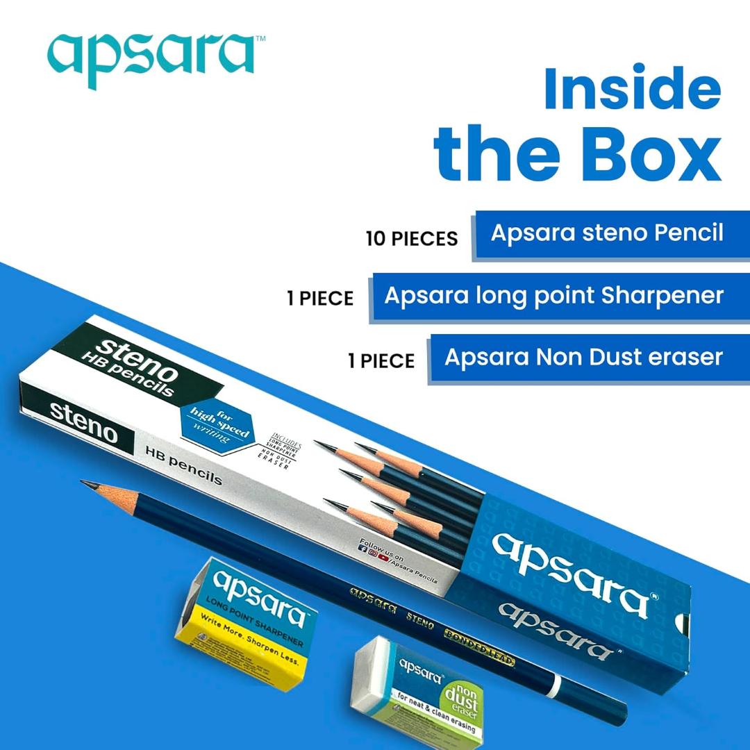 Apsara Steno Pencils-Pack Of 10|Black