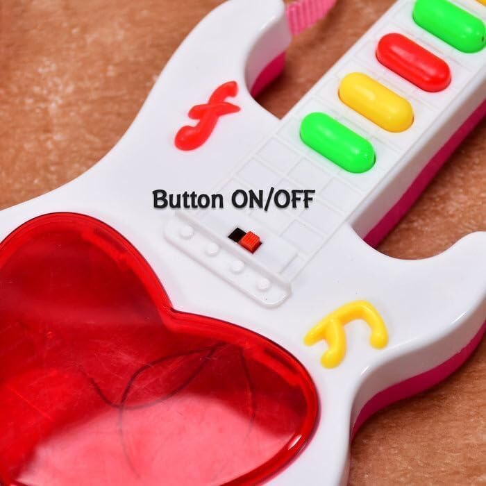 Battery Operated Musical Instruments Mini Guitar Toys and Light for 3+Years Old Kids