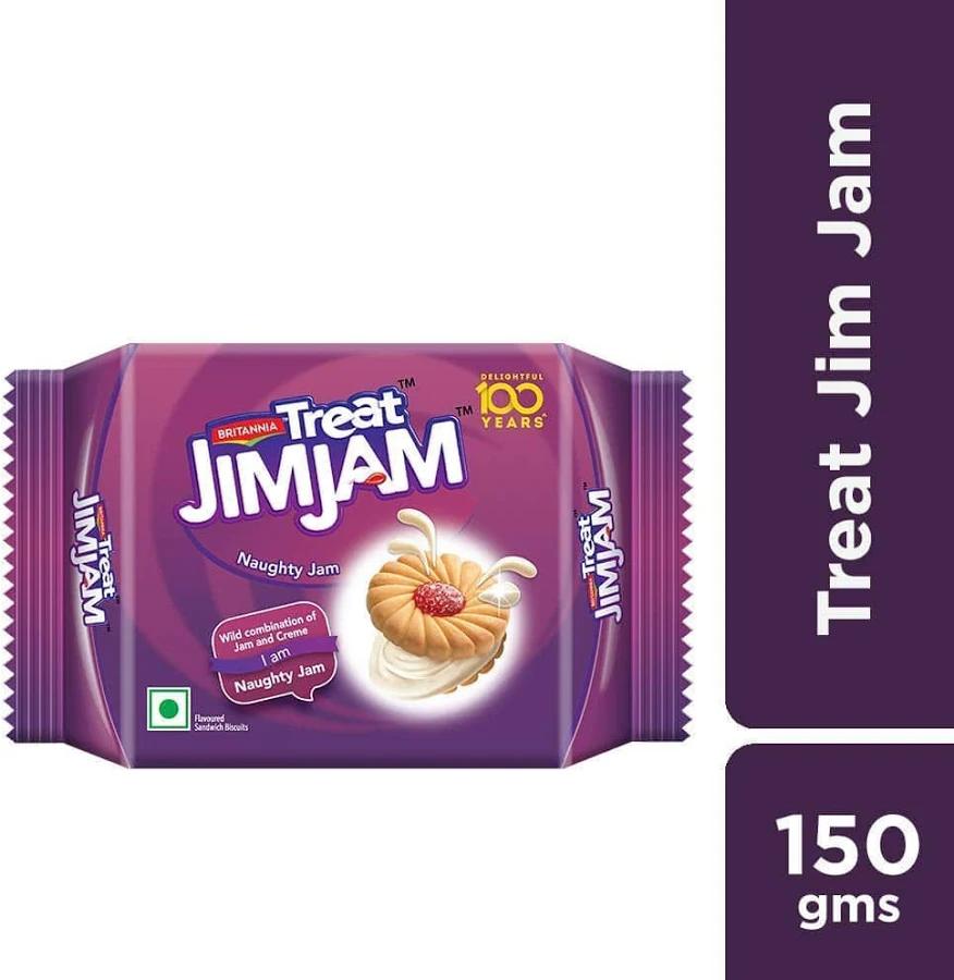 Britannia Treat Jim Jam Sandwich Crème Biscuits 150g