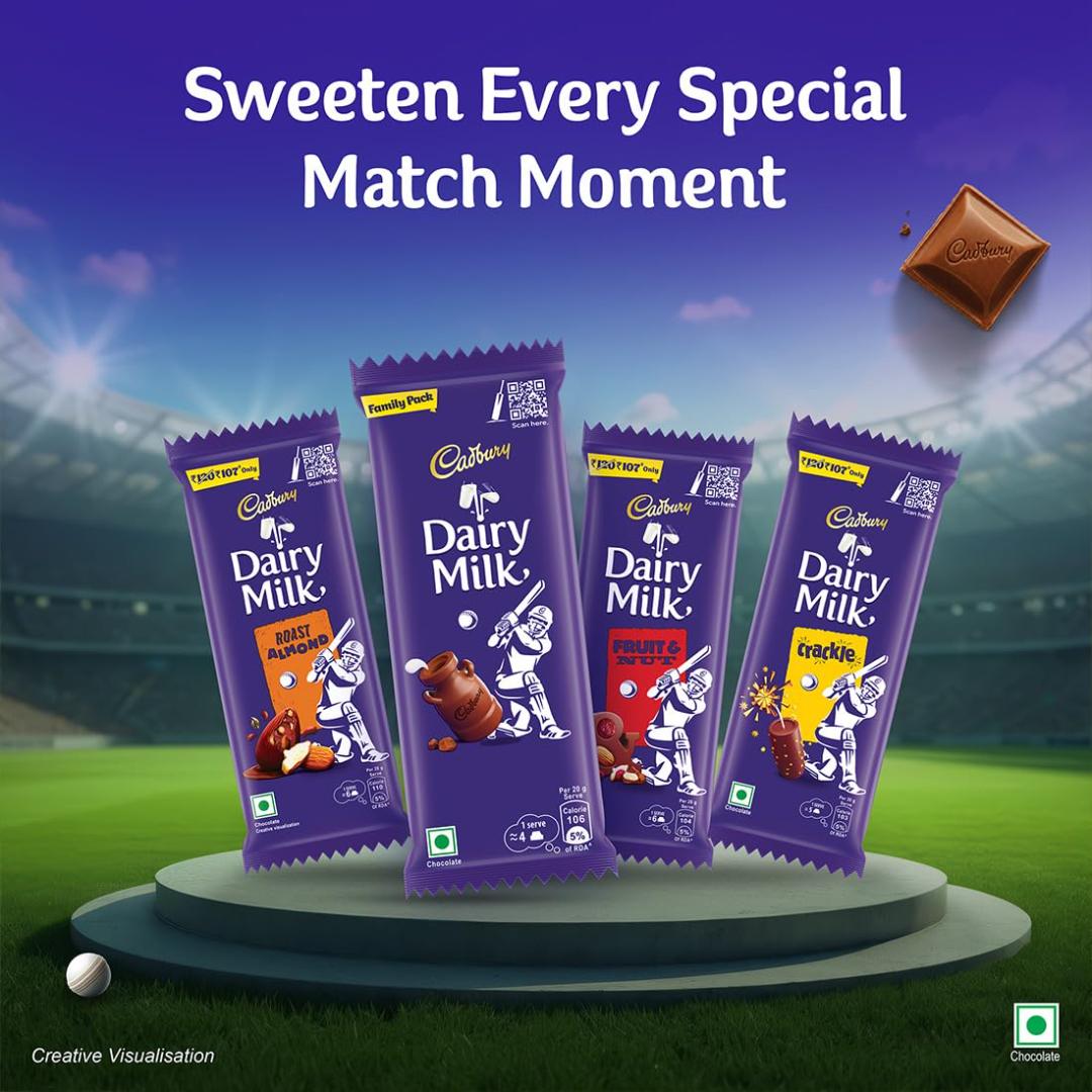 Cadbury Dairy Milk Chocolate Bar Cricket Pack 26g