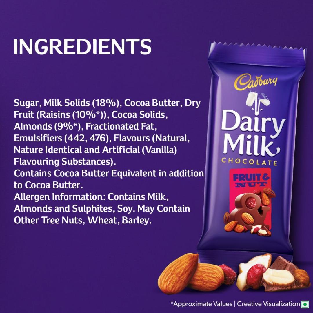 Cadbury Dairy Milk Fruit & Nut Chocolate Bar Cricket Pack 36g