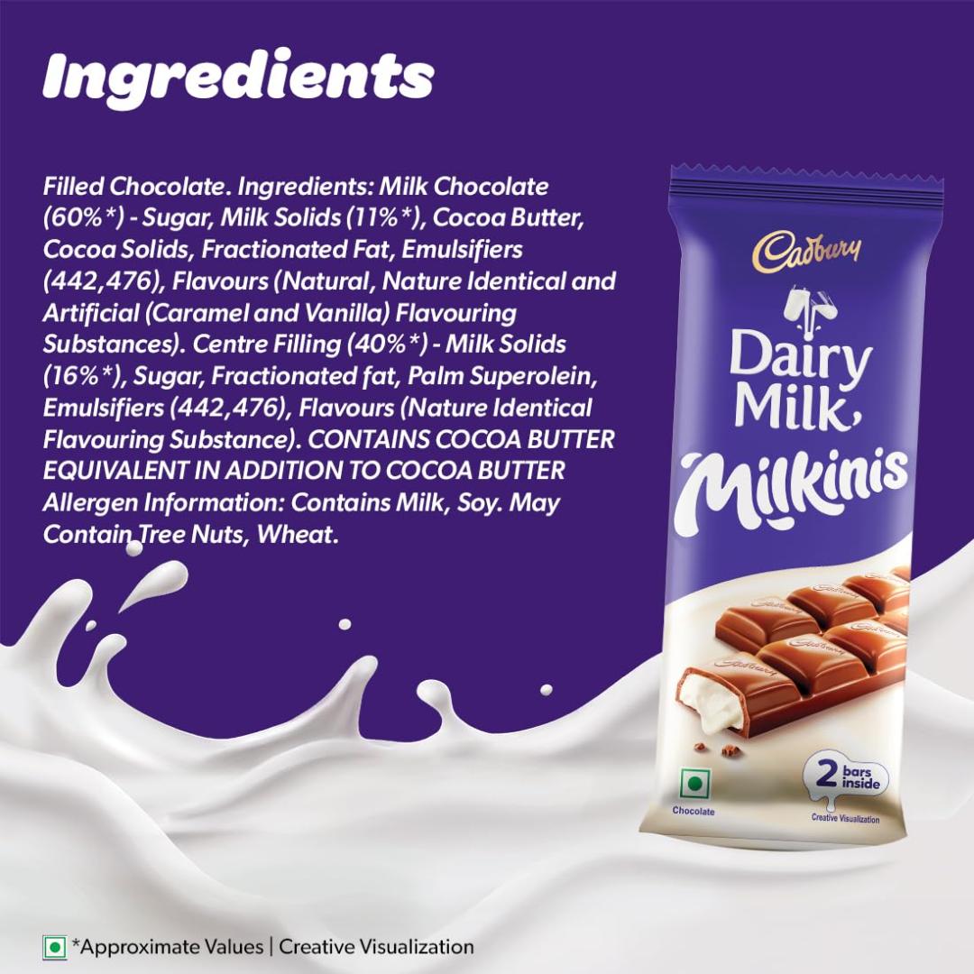 Cadbury Dairy Milk Milkinis Milk Chocolate Bar 34g