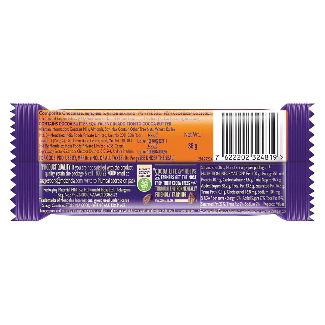 Cadbury Dairy Milk Roast Almond Chocolate Bar Cricket Pack 36g
