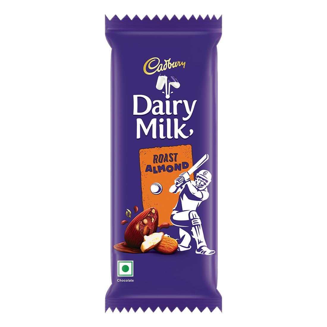 Cadbury Dairy Milk Roast Almond Chocolate Bar Cricket Pack 36g