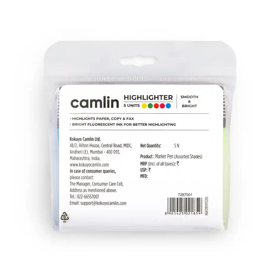 Camlin Highlighters Assorted Pouch Of 5 Shades 