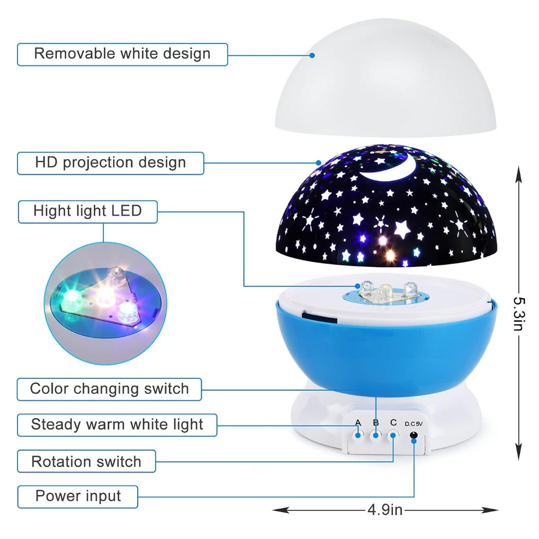 Colour Changing Good Night Star Master Rotating Projection Night Lamp