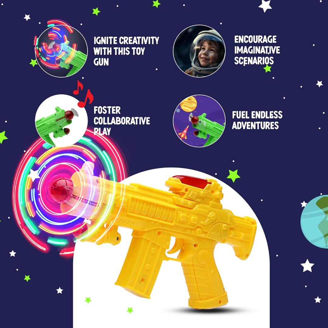 Concept Musical Transparent Glow Gear Gun With Rainbow Light ( 1 pcs )