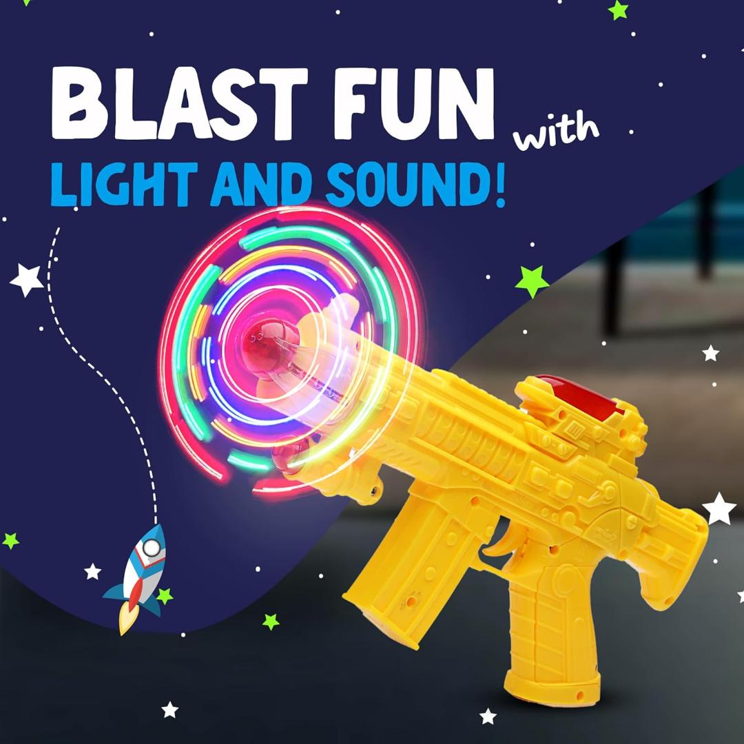 Concept Musical Transparent Glow Gear Gun With Rainbow Light ( 1 pcs )