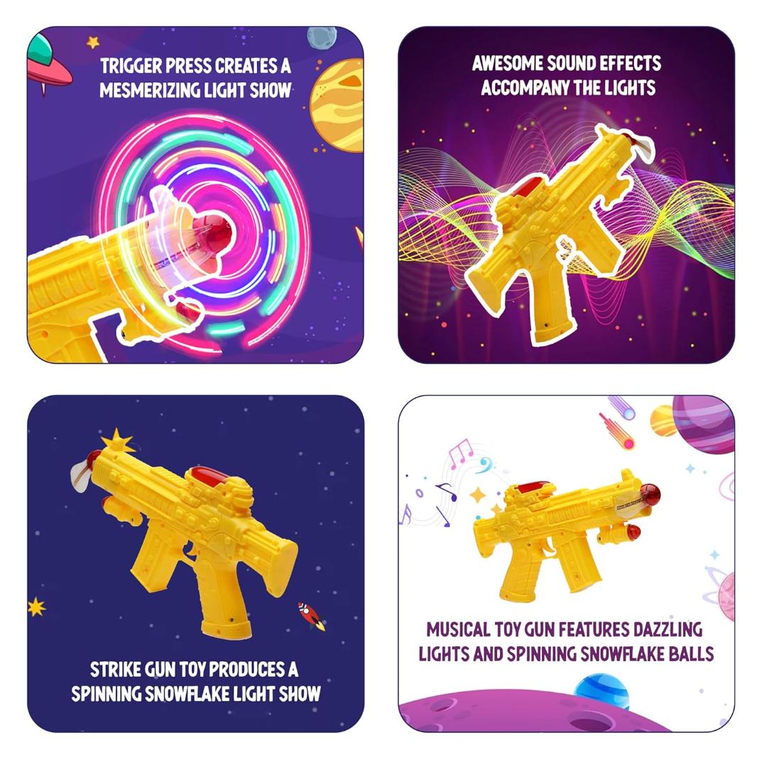 Concept Musical Transparent Glow Gear Gun With Rainbow Light ( 1 pcs )