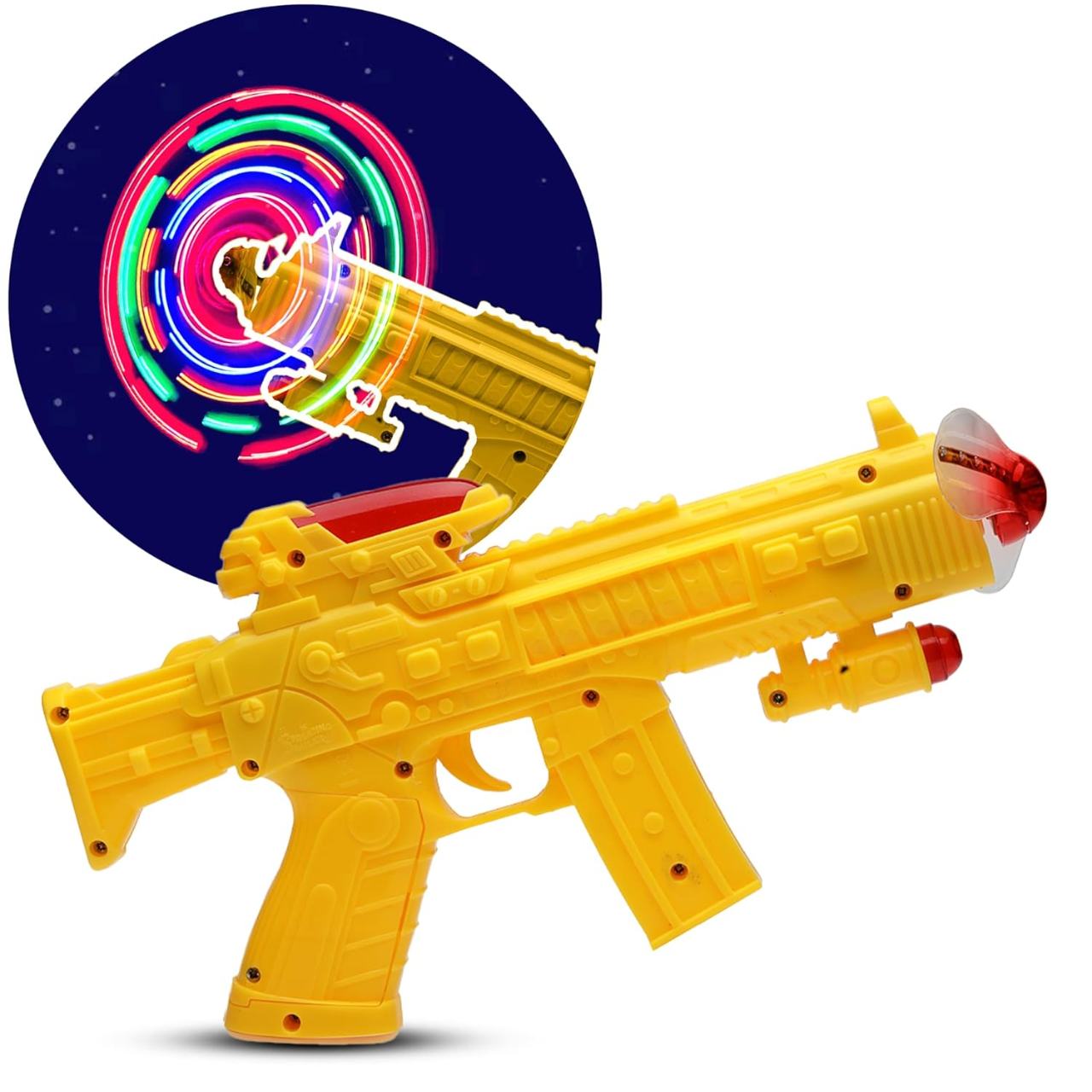 Concept Musical Transparent Glow Gear Gun With Rainbow Light ( 1 pcs )