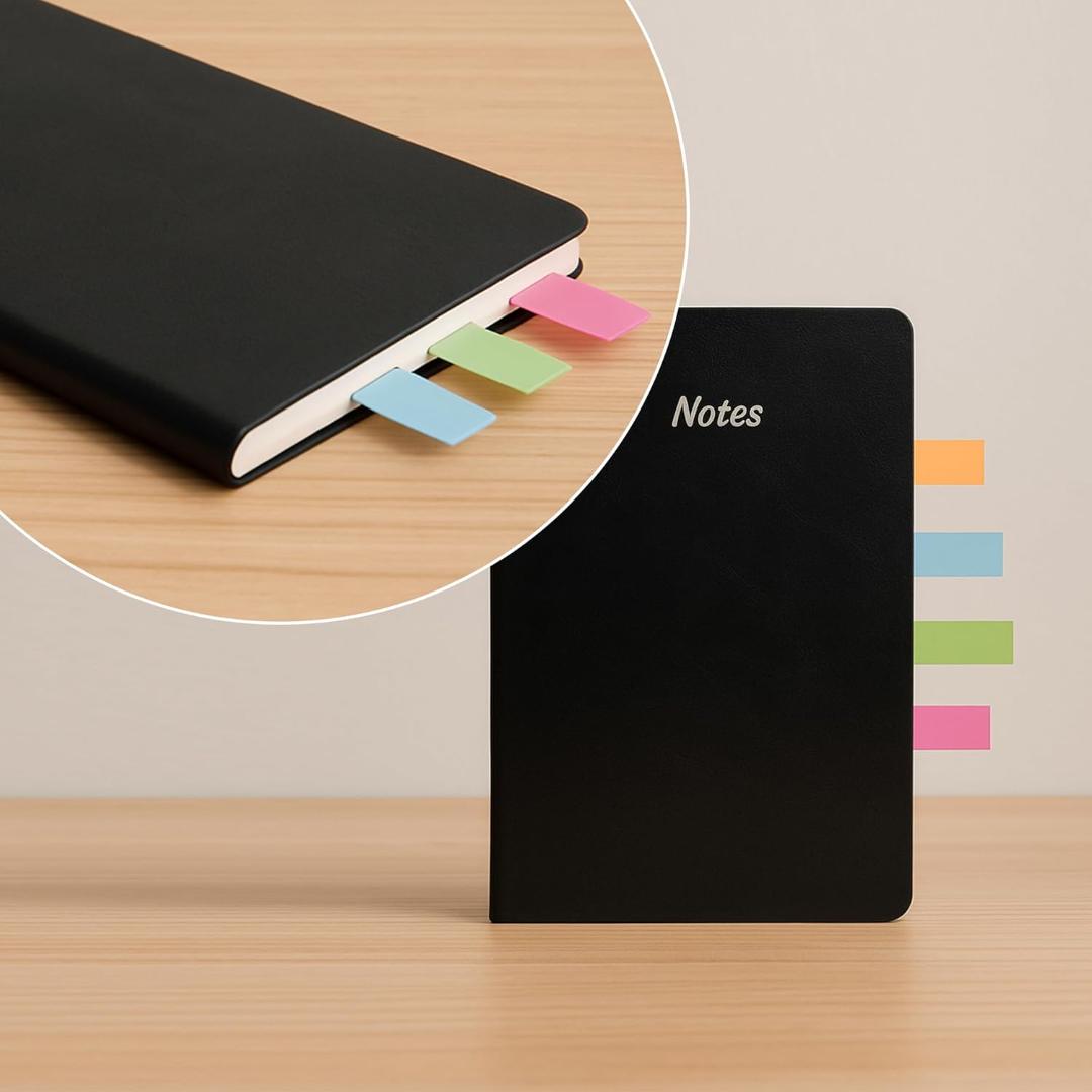 Cubic Transparent 5-Color Plastic Flag Sticky Notes | Pack of 5 (100 Sheets Each) | Bright & Durable PET Page Markers for Indexing, Bookmarking & Organizing | Strong Adhesive & Easy Peel-Off
