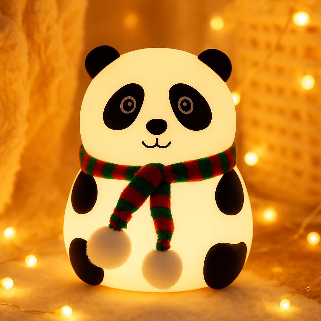 Cute Panda LED Night Lamp with Touch Control for Kids Bedroom & Gifting