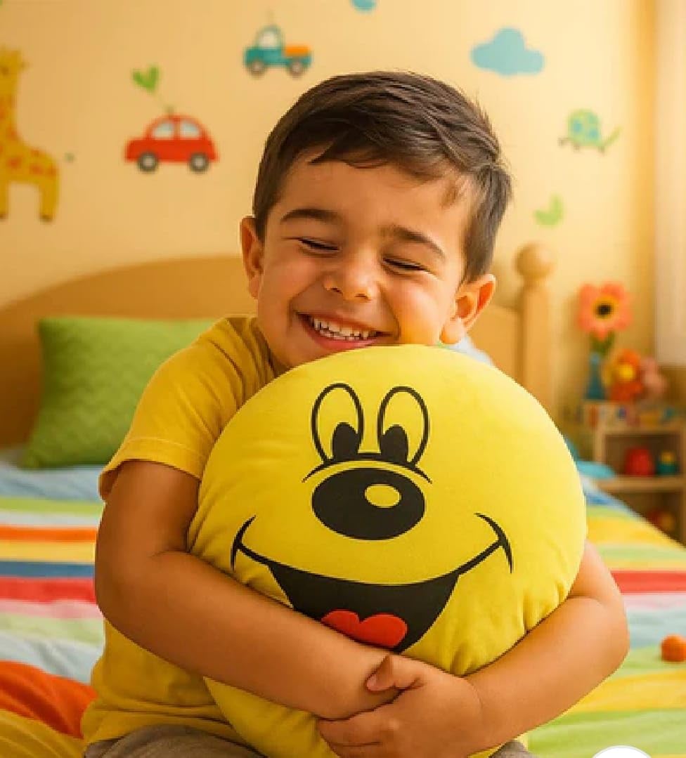 Cute Round Smiley Face Soft Plush Pillow Cushion 30x30 cm