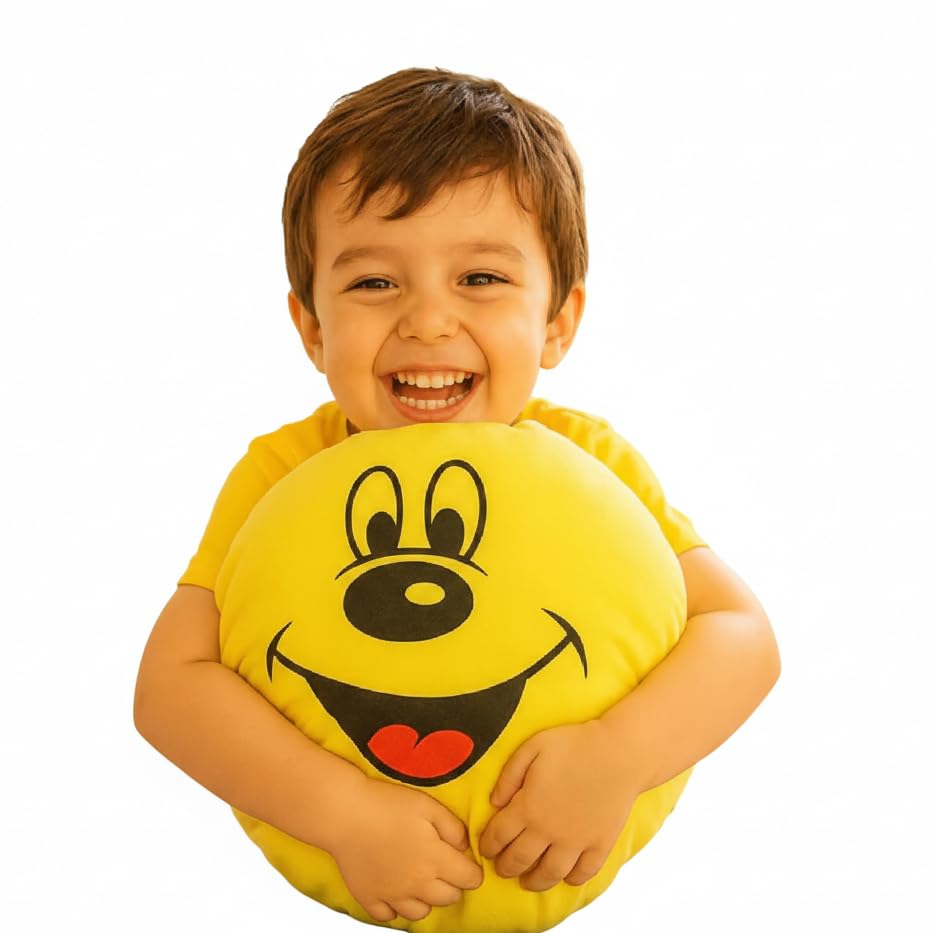 Cute Round Smiley Face Soft Plush Pillow Cushion 30x30 cm