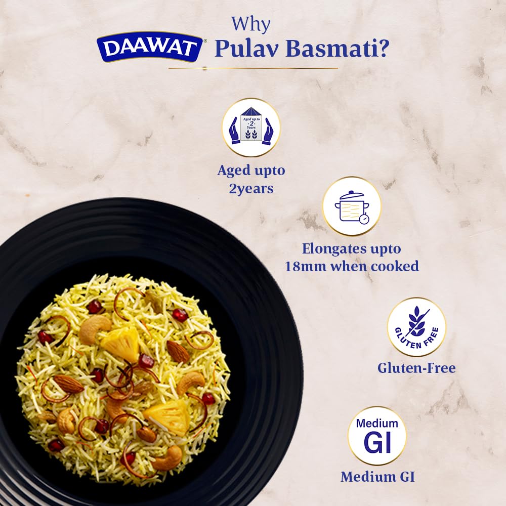 Daawat Pulav Basmati Rice (Long Grain) 1kg