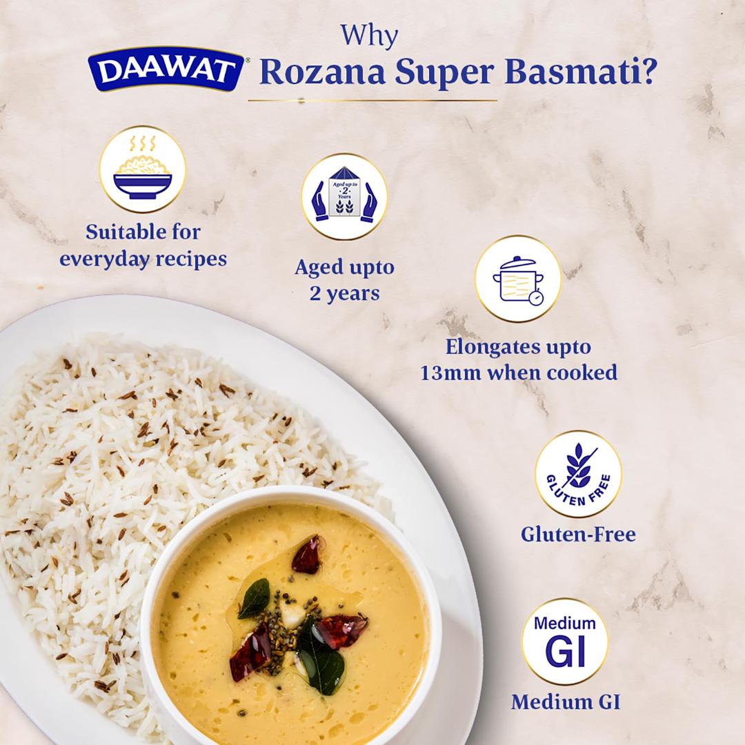 Daawat Rozana-Super Basmati Rice (Medium Grain) 1kg