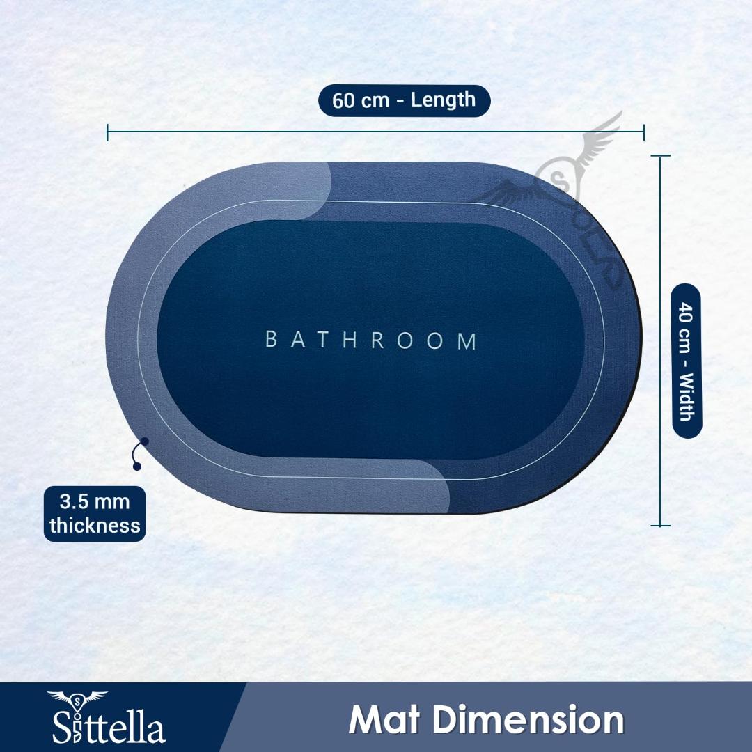DeoDap Non-Slip Oval Super Absorbent Bath Mat