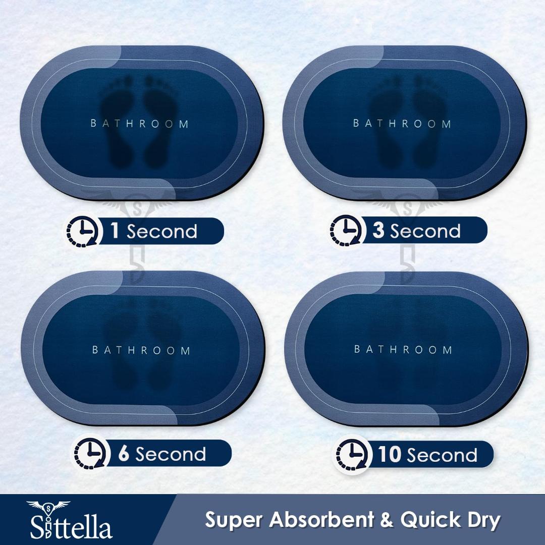 DeoDap Non-Slip Oval Super Absorbent Bath Mat