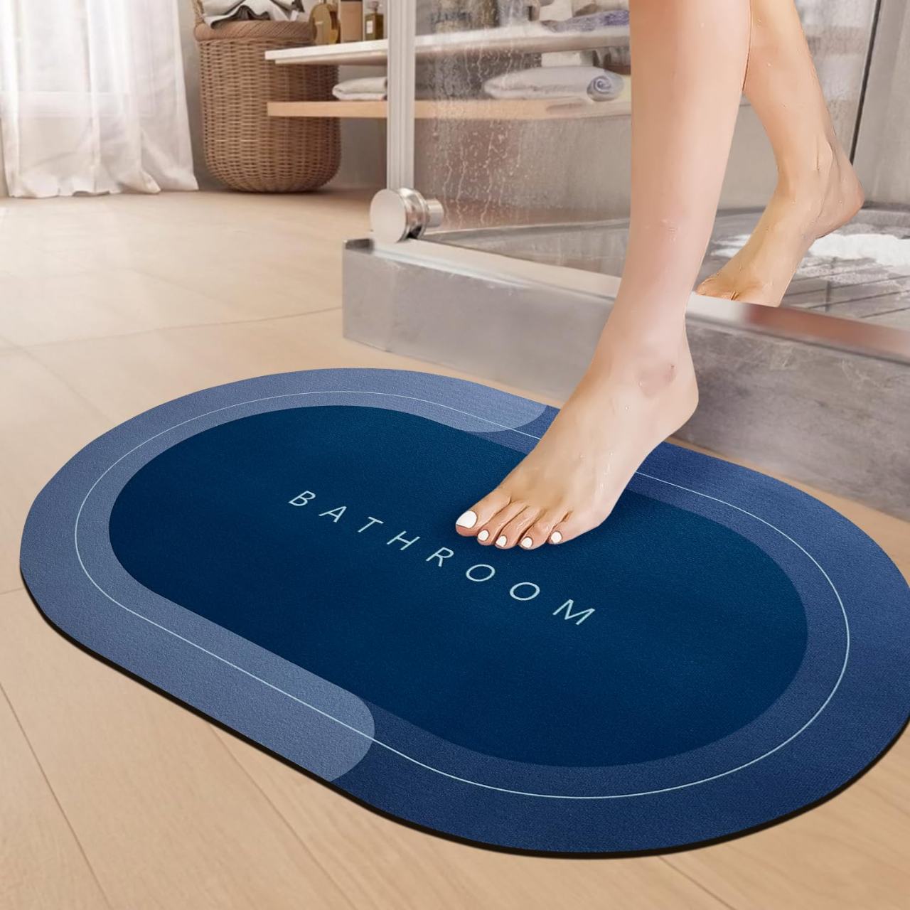 DeoDap Non-Slip Oval Super Absorbent Bath Mat