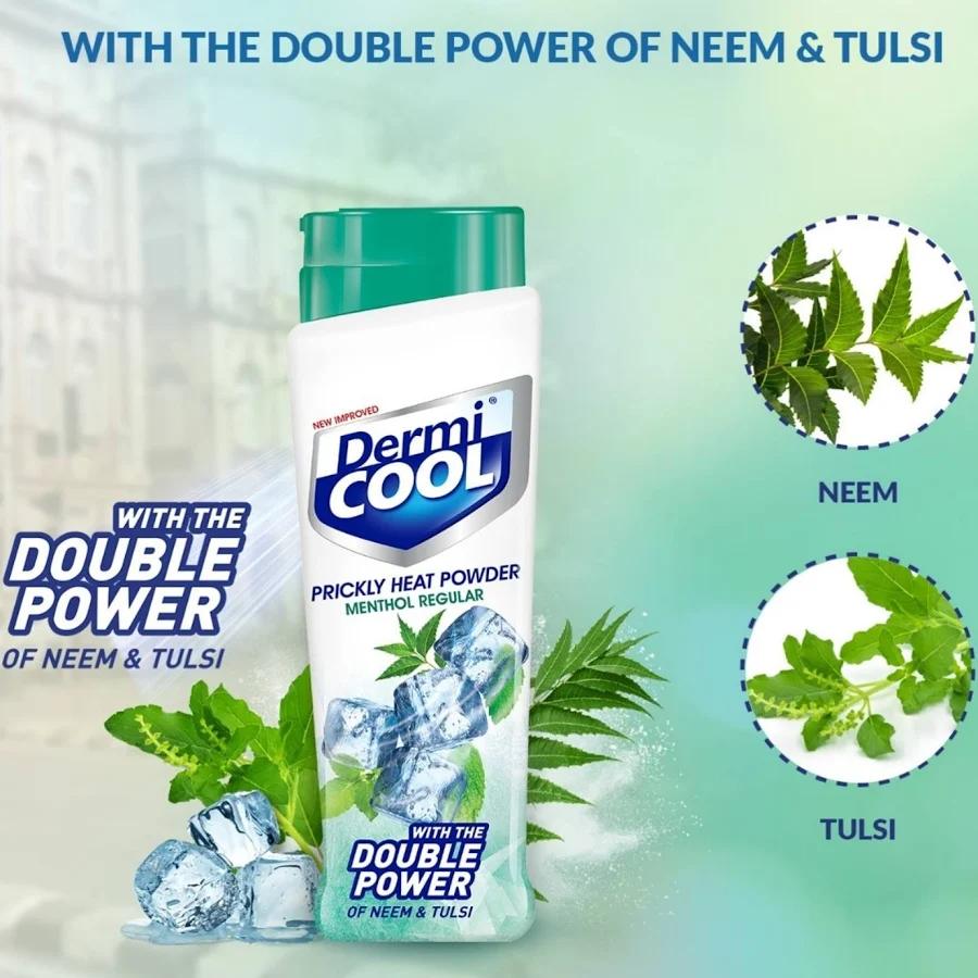 Dermicool Menthol Regular Talcum Powder + Aloe Fresh Powder Free