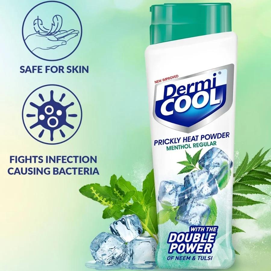 Dermicool Menthol Regular Talcum Powder + Aloe Fresh Powder Free