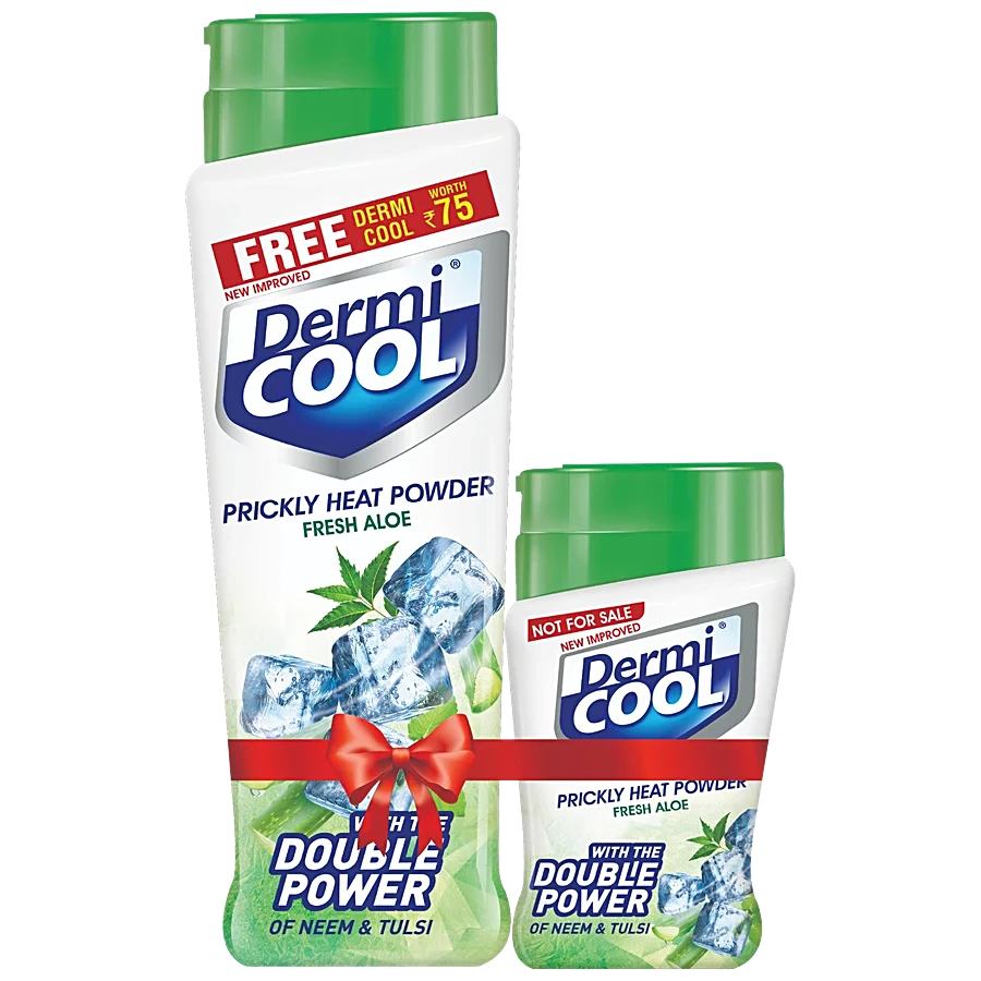 Dermicool Menthol Regular Talcum Powder + Aloe Fresh Powder Free